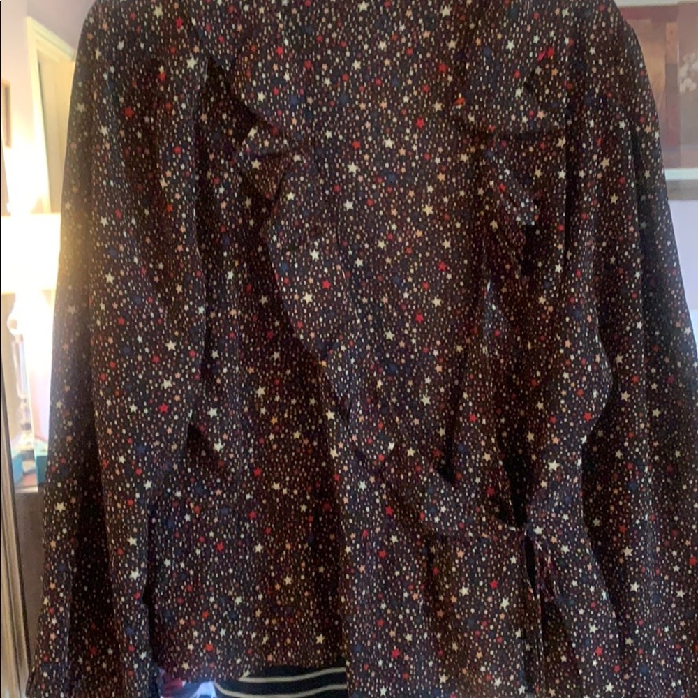 Women’s Madewell silk star blouse in size 2x